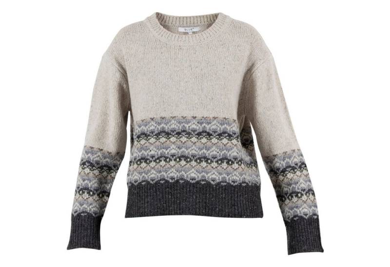 Blue Sportswear Strickpullover Dover Jaquard Strickpullover aus Wolle in Creme o. Grau von Blue Sportswear