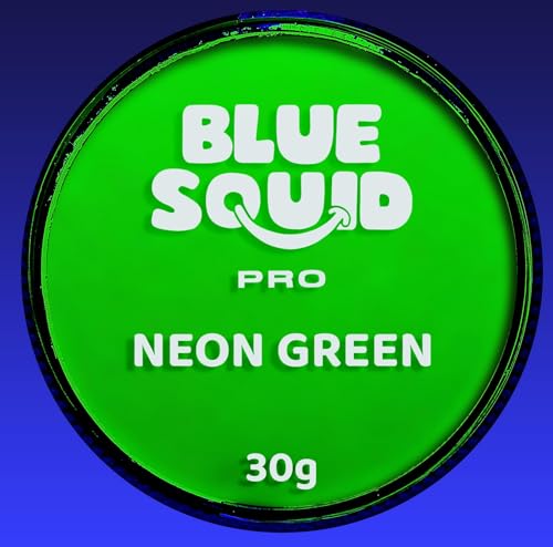 Blue Squid PRO Schminke Face Paint und Bodypaint - Neon Grün (30g), Face und Bodypaint Farbe für Erwachsene, Kinder, Fasching und SFX von Blue Squid