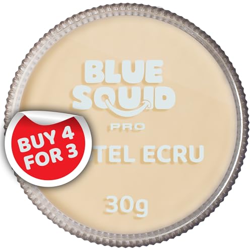 Blue Squid PRO Schminke Face Paint und Bodypaint - Pastel Ecru (30g), Professionelle Gesichtsfarbe auf Wasserbasis, Gesichts- und Körperschminke für Erwachsene, Kinder, Fasching und SFX von Blue Squid