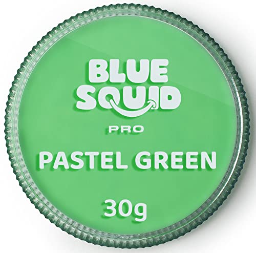 Blue Squid PRO Schminke Face Paint und Bodypaint - Pastel Grün (30g), Professionelle Gesichtsfarbe auf Wasserbasis, Gesichts- und Körperschminke für Erwachsene, Kinder, Fasching und SFX von Blue Squid