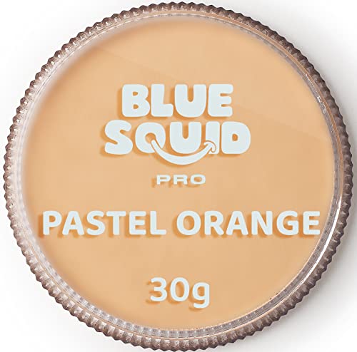 Blue Squid PRO Schminke Face Paint und Bodypaint - Pastel Orange (30g), Professionelle Gesichtsfarbe auf Wasserbasis, Gesichts- und Körperschminke für Erwachsene, Kinder, Fasching und SFX von Blue Squid
