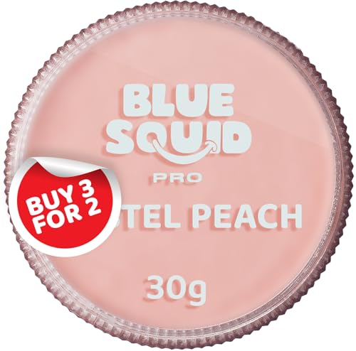 Blue Squid PRO Gesichtsfarbe – Professionelle wasserbasierte Einzelfarbe Gesichts- & Körperfarbe – SFX Make-up, Kinderschminken & Erwachsene für Kostüm – Pastell Pfirsich 30g / 1oz von Blue Squid