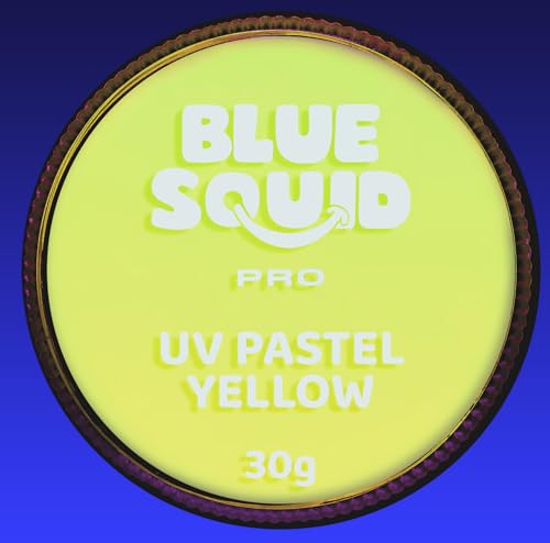Blue Squid PRO Schminke Face Paint und Bodypaint - UV-Pastellgelb (30g), Face und Bodypaint Farbe für Erwachsene, Kinder, Fasching und SFX von Blue Squid