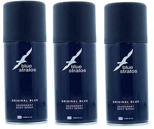 Blue Stratos Herren Bodyspray Deodorant Original Blue, 150 ml, 3 Stück von Blue Stratos