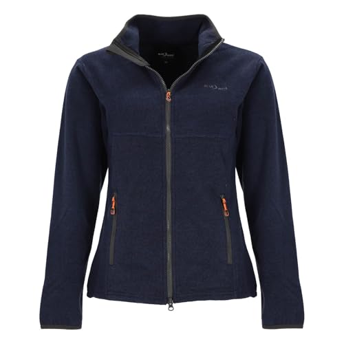 Blue Wave Damen Fleecejacke Marcy in moderner Streifenoptik - Jacke mit Stehkragen in Marine Größe 50 von Blue Wave