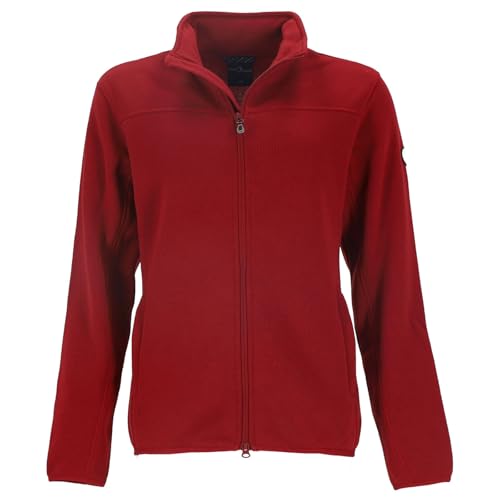 Blue Wave Damen Fleecejacke Nissa in Strickoptik mit Stehkragen - Fleece-Strickjacke mit Reißverschluss in Bordeaux Größe 52 von Blue Wave