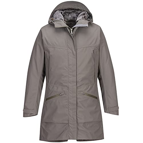 Blue Wave Damen Funktionsparka Funktionsmantel Kalinka - Funktionsjacke mit Fellimitat gefütterte Kapuze in Schilf Größe 48 von Blue Wave