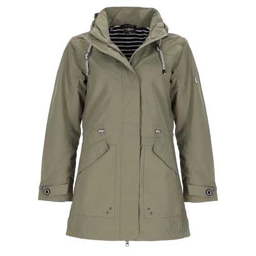 Blue Wave Damen Funktionsparka Mina mit Jersey Innenfutter - Wasserdichte und Atmungsaktive Funktionsjacke in Schilf Größe 54 von Blue Wave