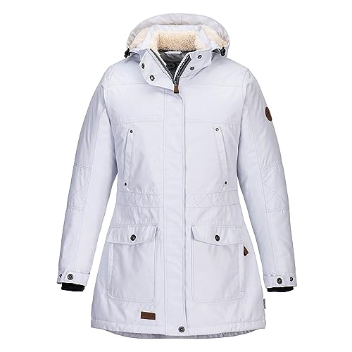 Blue Wave Damen Funktionsparka Outdoor-Jacke Anke - Funktionsmantel Funktionsjacke mit Fleece-Rücken und Kapuze in Grau Größe 42 von Blue Wave