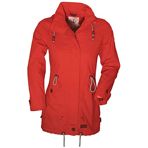 Blue Wave Damen Funktionsparka Outdoor-Jacke Daisy - Funktionsjacke Funktionsmantel mit abnehmbarer Kapuze in Rot Größe 44 von Blue Wave