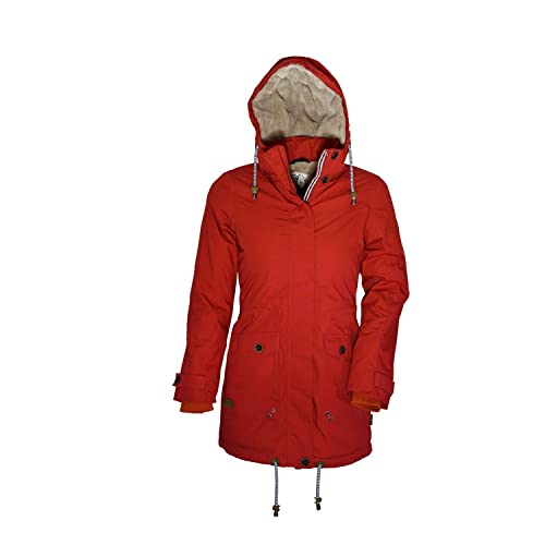 Blue Wave Damen Funktionsparka Outdoor-Jacke Ella - Funktionsjacke Funktionsmantel mit Fleece-Innenfutter in Rot Größe 52 von Blue Wave