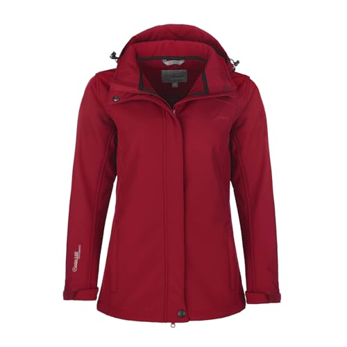 Blue Wave Damen Softshelljacke Bente mit Fleece-Innenfutter - Jacke mit abnehmbarer Kapuze in Rot Größe 48 von Blue Wave