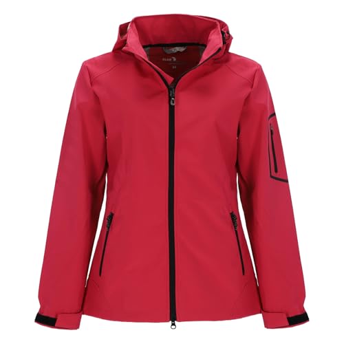 Blue Wave Damen Softshelljacke Louisa mit verstellbarer Kapuze - Outdoor-Jacke winddicht und atmungsaktiv in Pink Größe 52 von Blue Wave