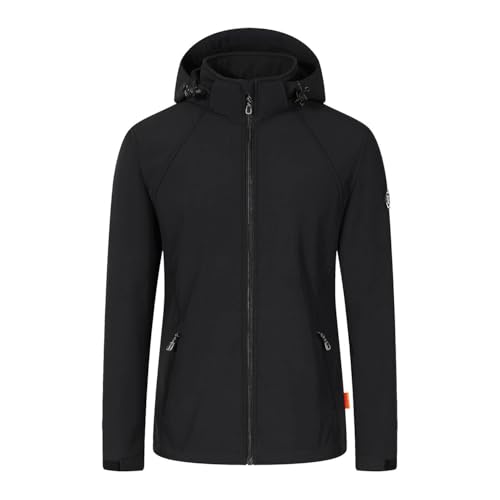 Blue Wave Damen Softshelljacke Maite mit abnehmbarer Kapuze - Jacke winddicht und atmungsaktiv in Schwarz Größe 40 von Blue Wave