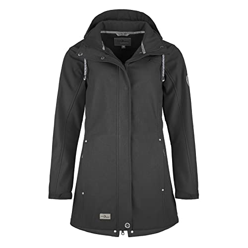 Blue Wave Damen Softshellmantel Biggi - Softshelljacke Outdoor-Jacke Mantel Softshell in Anthrazit Größe 38 von Blue Wave