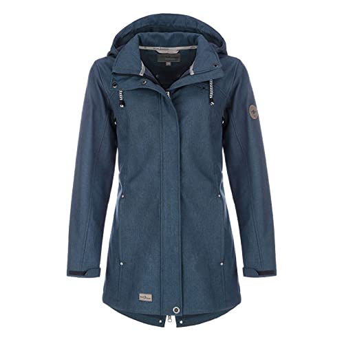 Blue Wave Damen Softshellmantel Biggi - Softshelljacke Outdoor-Jacke Mantel Softshell in Blue Nights Größe 36 von Blue Wave