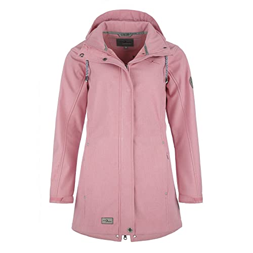 Blue Wave Damen Softshellmantel Biggi - Softshelljacke Outdoor-Jacke Mantel Softshell in Rose-Melange Größe 52 von Blue Wave