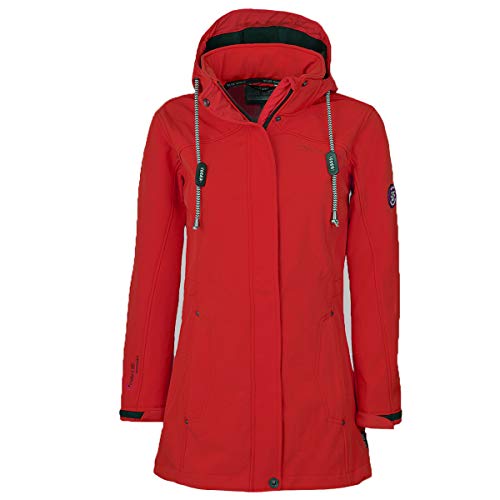 Blue Wave Damen Softshellmantel Birgit - Softshelljacke Outdoor-Jacke mit abnehmbarer Kapuze in Rot Größe 42 von Blue Wave