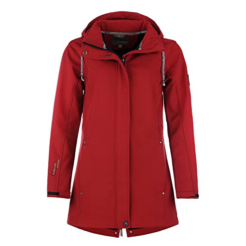 Blue Wave Damen Softshellmantel Birgit - Softshelljacke Outdoor-Jacke mit abnehmbarer Kapuze in Rot Größe 52 von Blue Wave