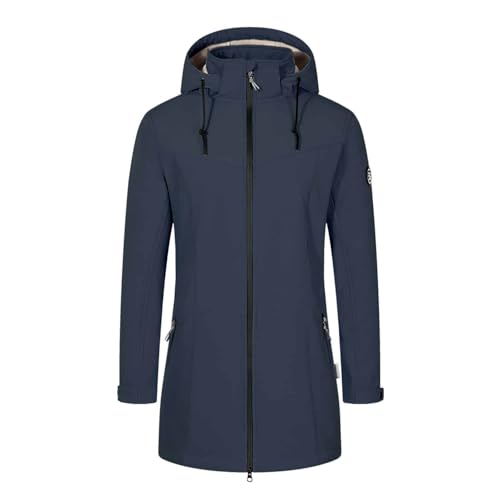 Blue Wave Damen Softshellmantel Martje mit Fleecefutter - Softshelljacke mit abnehmbarer Kapuze in Marine Größe 48 von Blue Wave