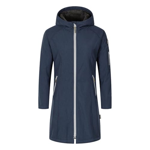 Blue Wave Damen Softshellparka Mareike mit Fleece-Futter - Wasserdichter Softshell-Mantel mit Kapuze in Blue Nights Größe 54 von Blue Wave