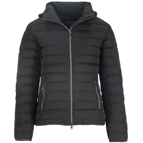 Blue Wave Damen Steppjacke Nina mit abnehmbarer Kapuze - Gesteppte Jacke in Melange-Optik in Anthrazit Größe 54 von Blue Wave