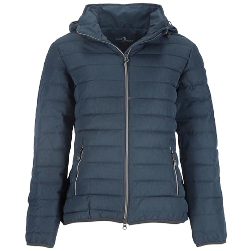 Blue Wave Damen Steppjacke Nina mit abnehmbarer Kapuze - Gesteppte Jacke in Melange-Optik in Blue Nights Größe 56 von Blue Wave