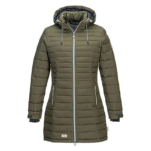 Blue Wave Damen Steppmantel Ilona - Steppjacke Mantel gesteppt in Oliv Größe 44 von Blue Wave