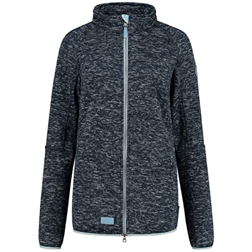 Blue Wave Damen Strickfleecejacke Helga unifarben - Fleecejacke Sweatjacke in Strickoptik mit Reißverschluss in Marine Größe 44 von Blue Wave