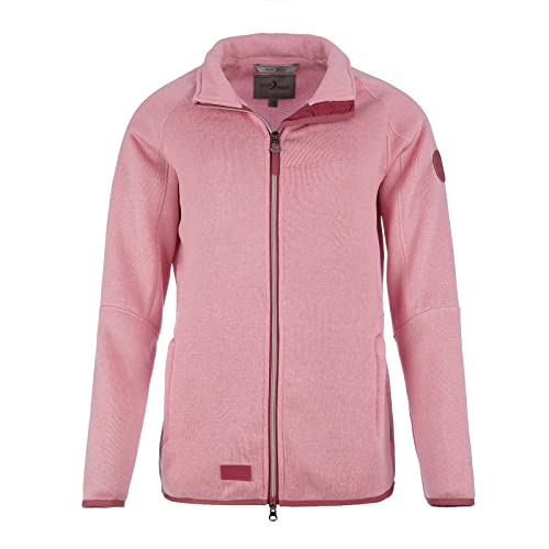 Blue Wave Damen Strickfleecejacke Helga unifarben - Fleecejacke Sweatjacke in Strickoptik mit Reißverschluss in Rose Größe 40 von Blue Wave