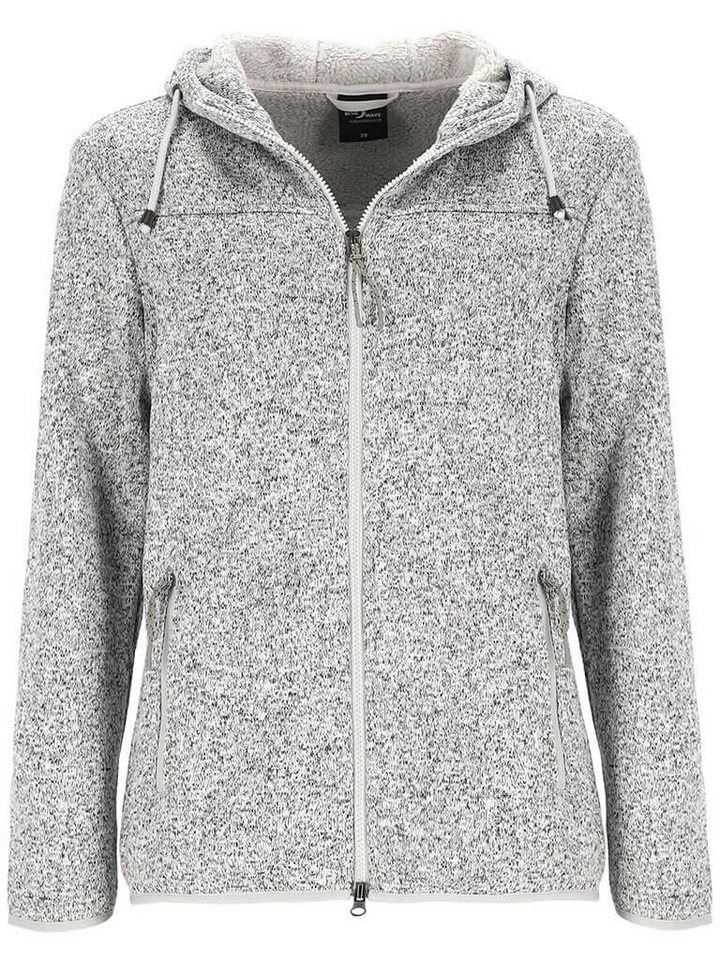 Blue Wave Fleecejacke Damen Strickfleece-Jacke Meike mit Kapuze und Teddy-Futter von Blue Wave