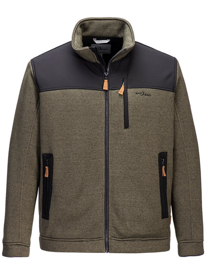 Blue Wave Fleecejacke Herren Jacke Fabrizio - Strickjacke Fleece mit Softshell-Besatz von Blue Wave