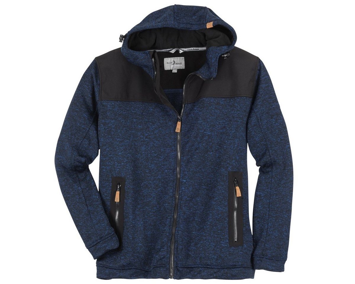 Blue Wave Fleecejacke Übergrößen Herren Strick-Fleecejacke blau melange Blue Wave von Blue Wave