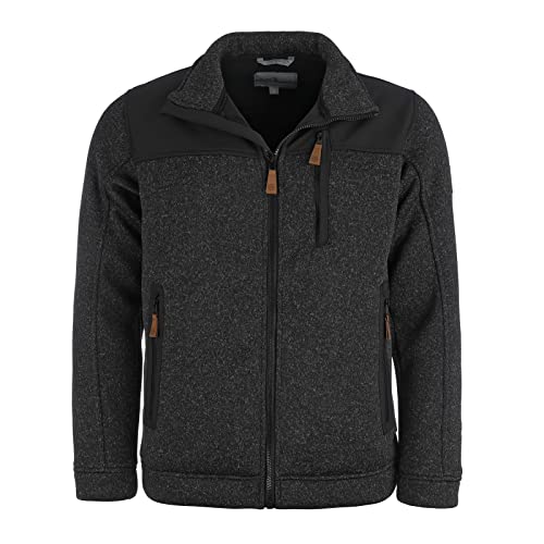 Blue Wave Herren Fleecejacke Fabrizio - Strickjacke Fleece Jacke mit Softshell-Besatz in Anthrazit Größe 7XL von Blue Wave