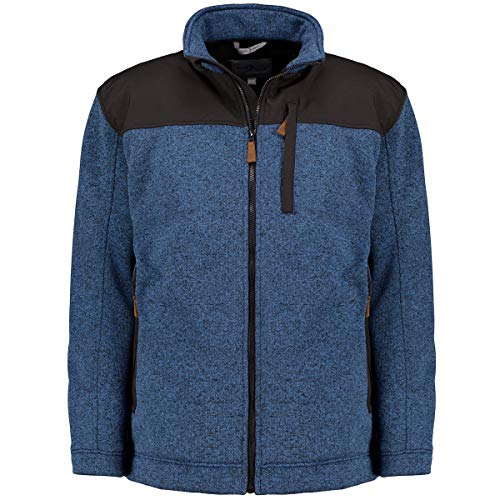 Blue Wave Herren Fleecejacke Fabrizio - Strickjacke Fleece Jacke mit Softshell-Besatz in Marine Größe 6XL von Blue Wave