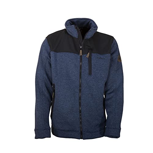 Blue Wave Herren Fleecejacke Fabrizio - Strickjacke Fleece Jacke mit Softshell-Besatz in Marine Größe 6XL von Blue Wave