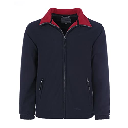 Blue Wave Herren Fleecejacke Knut mit Futter - Strickfleecejacke mit Stehkragen und Reißverschluss in Marine Blau Größe 3XL von Blue Wave