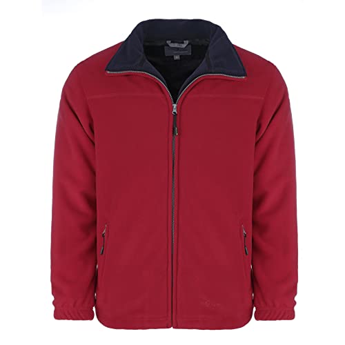 Blue Wave Herren Fleecejacke Knut mit Futter - Strickfleecejacke mit Stehkragen und Reißverschluss in Rot Größe XXL von Blue Wave