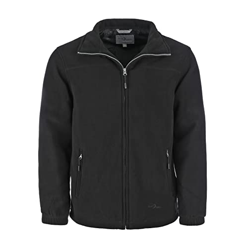 Blue Wave Herren Fleecejacke Knut mit Futter - Strickfleecejacke mit Stehkragen und Reißverschluss in Schwarz Größe XL von Blue Wave