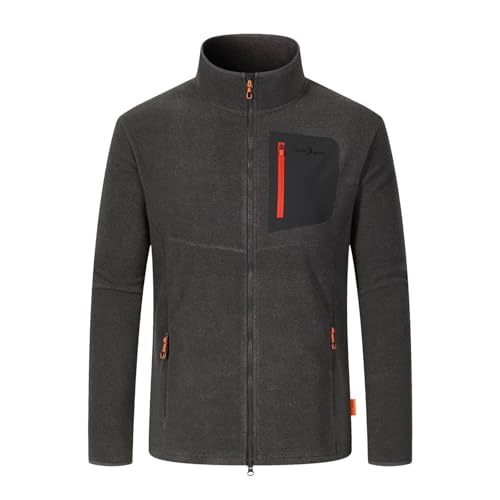 Blue Wave Herren Fleecejacke Mirco mit Stehkragen - Jacke mit Reißverschluss in Anthrazit Größe XL von Blue Wave