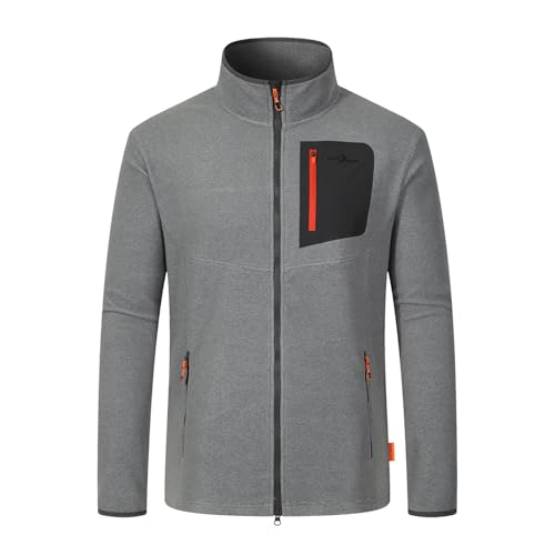 Blue Wave Herren Fleecejacke Mirco mit Stehkragen - Jacke mit Reißverschluss in Grau Größe 6XL von Blue Wave