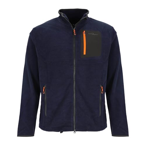 Blue Wave Herren Fleecejacke Mirco mit Stehkragen - Jacke mit Reißverschluss in Marine Größe XXL von Blue Wave