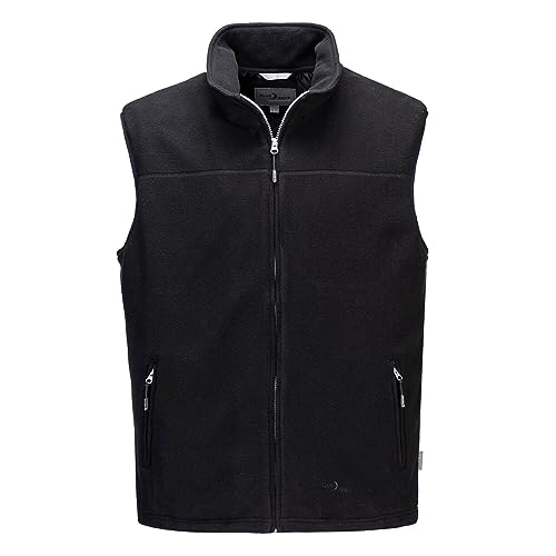 Blue Wave Herren Fleeceweste Lutz windfestem Tafetta Innenfutter - Weste Fleece mit Stehkragen in Schwarz Größe 5XL von Blue Wave