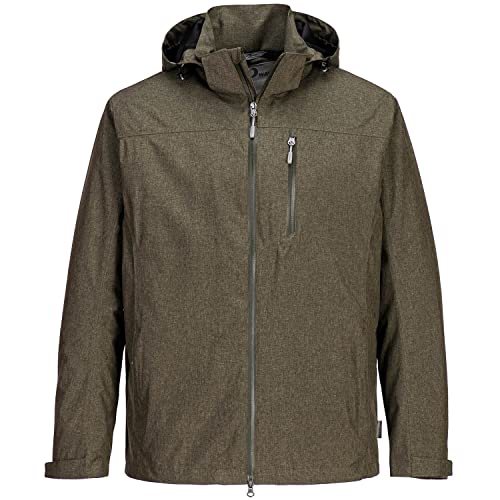 Blue Wave Herren Funktionsjacke Henk - Wasserdichte Outdoor-Jacke mit Mesh-Futter und abnehmbarer Kapuze in Oliv Größe XXL von Blue Wave