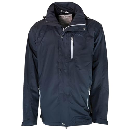 Blue Wave Herren Funktionsjacke Jupp mit abnehmbarer Kapuze - Outdoor-Jacke wasserdicht, winddicht und atmungsaktiv in Marine Größe 4XL von Blue Wave