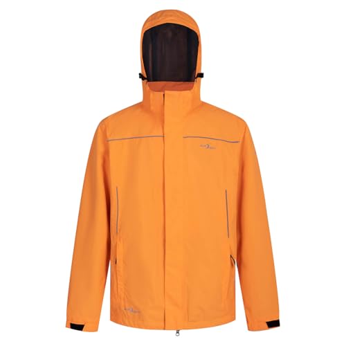 Blue Wave Herren Funktionsjacke Klaas - Verstaubare und wasserdichte Regenjacke mit Mesh-Innenfutter und Kapuze in Neonorange Größe 3XL von Blue Wave