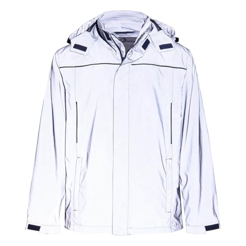 Blue Wave Herren Funktionsjacke Klaas - Verstaubare und wasserdichte Regenjacke mit Mesh-Innenfutter und Kapuze in Silver Reflective Größe XXL von Blue Wave
