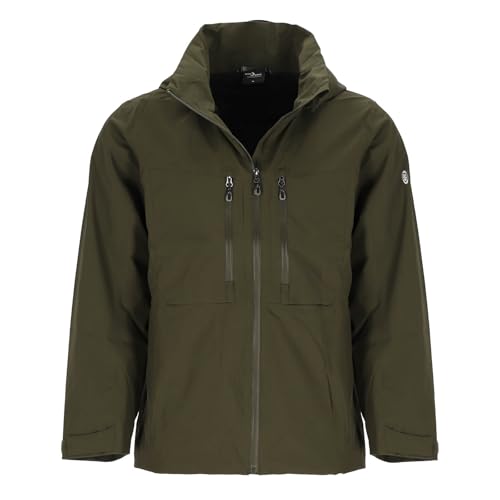 Blue Wave Herren Funktionsjacke Nick mit abnehmbarer Kapuze - Wasserdichte Outdoor-Jacke winddicht und atmungsaktiv in Oliv Größe 4XL von Blue Wave