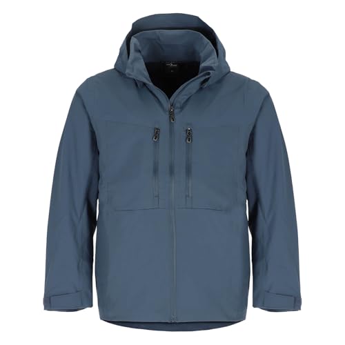 Blue Wave Herren Funktionsjacke Nick mit abnehmbarer Kapuze - Wasserdichte Outdoor-Jacke winddicht und atmungsaktiv in Steel Blue Größe 6XL von Blue Wave