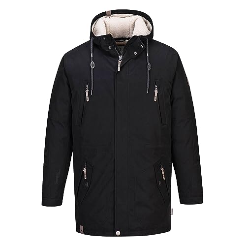 Blue Wave Herren Funktionsparka Jacke Kuddel - Parka Winterjacke Outdoorjacke Funktionsjacke in Schwarz Größe 4XL von Blue Wave